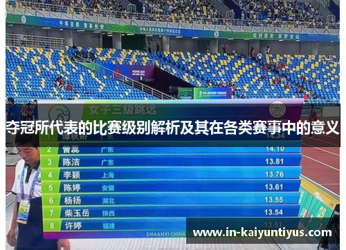 夺冠所代表的比赛级别解析及其在各类赛事中的意义